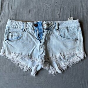 Zara Trafaluc Short Shorts, light denim wash distressed